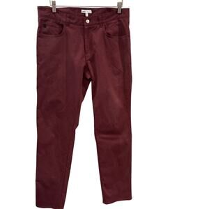 Peter Millar Crown Crafted Performance Pant Mens 33X32 Burgundy Golf Resort